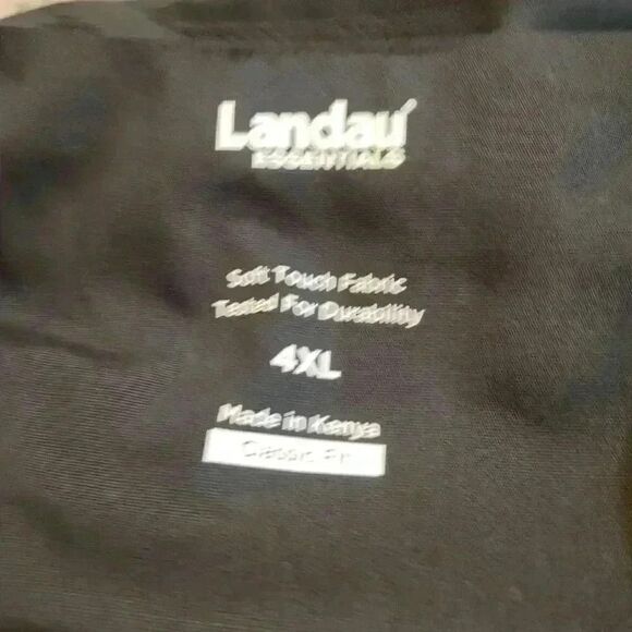 Landau Women's Black Poly/Cotton Snap Front V-Neck Short Sleeve Relaxed Fit 4 Po - Picture 11 of 13